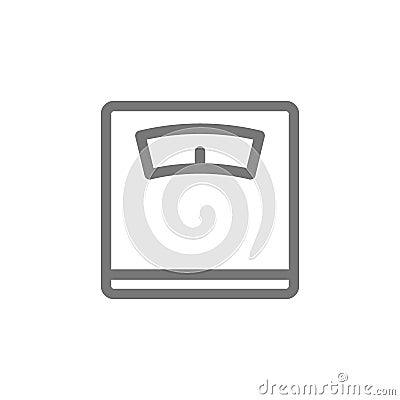 Body weigher, libra and floor scales line icon. Vector Illustration