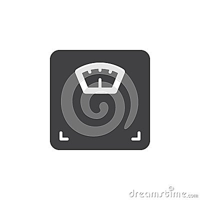 Body weight scale icon vector, filled flat sign, solid pictogram isolated on white. Vector Illustration