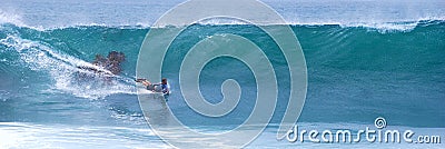 Bodyboarder riding a wave at Laguna Beach, CA. Editorial Stock Photo