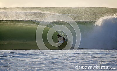 Bodyboarder in the wave Stock Photo