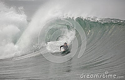 Bodyboarder in the wave Stock Photo