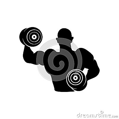 Bodybuilder barbell icon design template vector Stock Photo