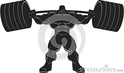 Bodybuilder with a barbell Vector Illustration