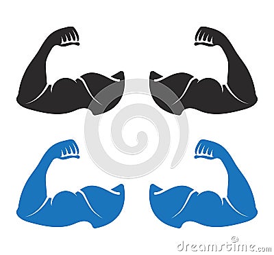 Bodybuilder / biceps brachii flat vector icon for apps or website Vector Illustration