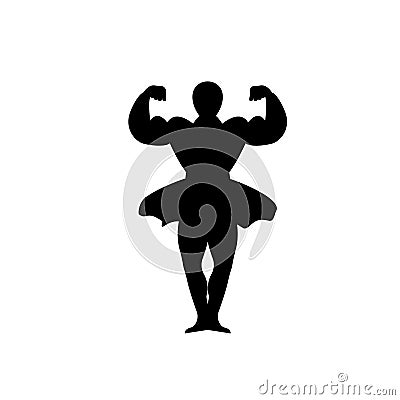 Bodybuilder dancer Vector Illustration