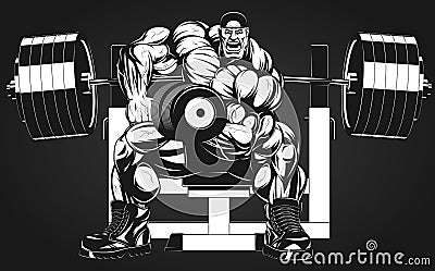 Bodybuilder with dumbbell Vector Illustration