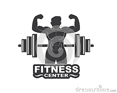 Bodybuilder fitness gym icon logo badge vector illustration Vector Illustration