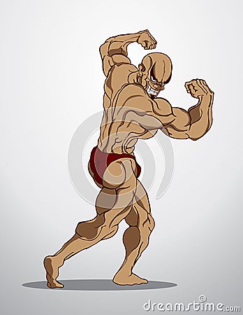 Bodybuilder Fitness Illustration Vector Illustration