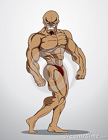 Bodybuilder Fitness Illustration Vector Illustration