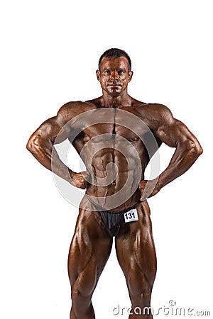 Bodybuilder flexing Stock Photo