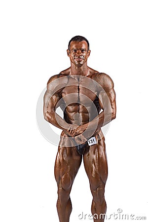 Bodybuilder flexing Stock Photo