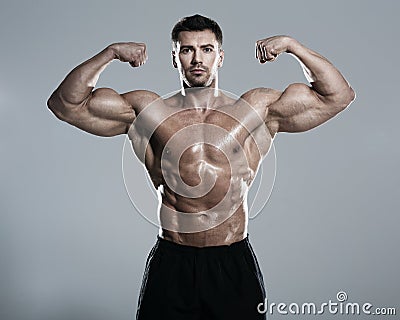 Bodybuilder posing Stock Photo
