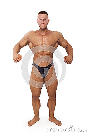 Bodybuilder posing. Stock Photo