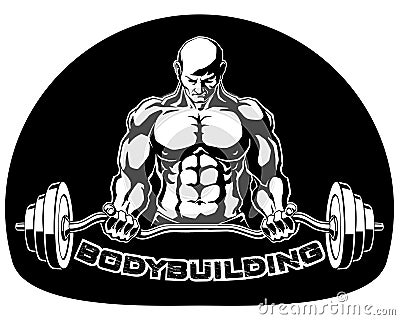 Bodybuilder presses barbell vector illustration Vector Illustration