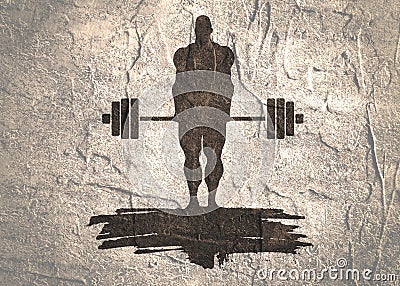 Bodybuilder silhouette posing Stock Photo