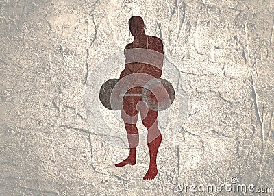 Bodybuilder silhouette posing Stock Photo