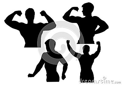 Bodybuilder silhouette vector Vector Illustration