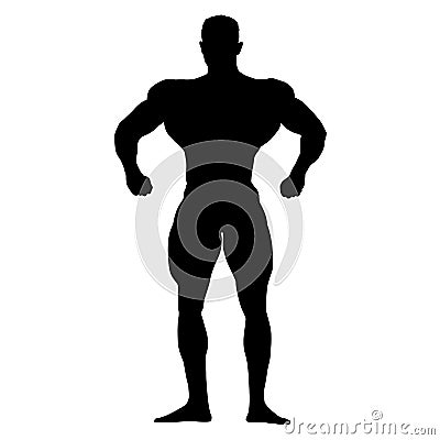 Bodybuilder standing and posing Vector Illustration