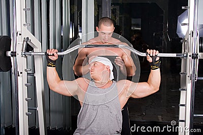 Bodybuilders training Stock Photo