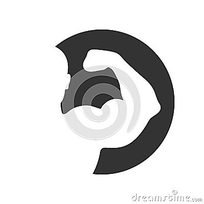 Bodybuilding and fitness symbol in the circle Cartoon Illustration