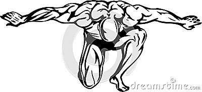Bodybuilding and Powerlifting - vector. Vector Illustration