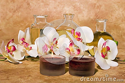 Bodycare massage items Stock Photo