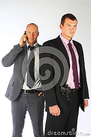 The bodyguard of the businessman Stock Photo