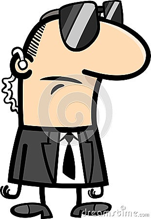 Bodyguard cartoon illustration Vector Illustration