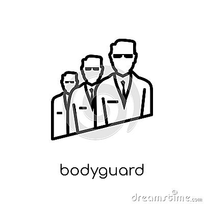 Bodyguard icon. Trendy modern flat linear vector Bodyguard icon Vector Illustration