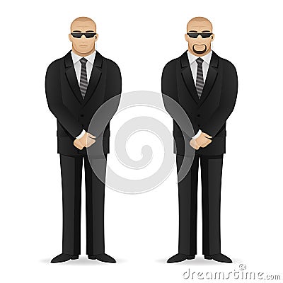 Bodyguard stands in closed pose Vector Illustration