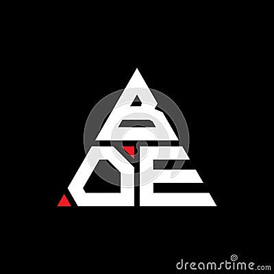 BOC triangle letter logo design with triangle shape. BOC triangle logo design monogram. BOC triangle vector logo template with red Vector Illustration