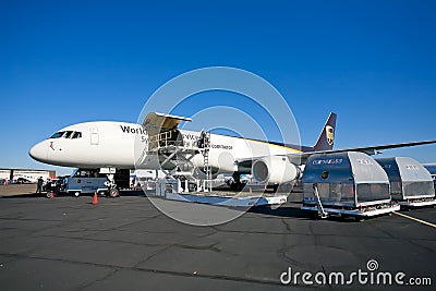 Boeing 757-24APF UPS cargo aircraft Editorial Stock Photo