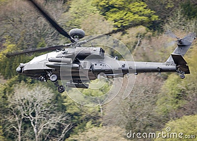 Boeing Apache AH-64D Gunships low level Editorial Stock Photo
