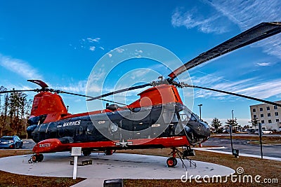 Boeing CH-47 Chinook helicopter near cherry point nc Editorial Stock Photo