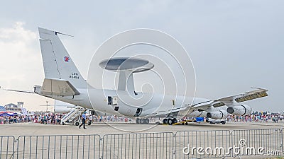 Boeing E-3 Sentry AWACS - NATO - OTAN open for visitators Editorial Stock Photo