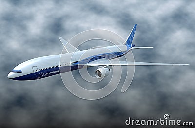 Boeing 777-300ER comercial aircraft Editorial Stock Photo