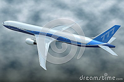 Boeing 777-300ER commercial aircraft Editorial Stock Photo