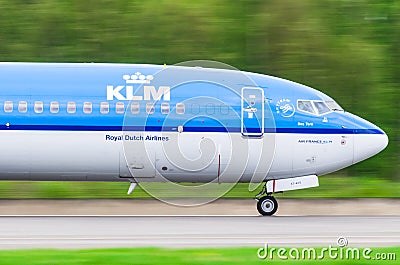 Boeing 737 KLM airlines, airport Pulkovo, Russia Saint-Petersburg August 2016 Editorial Stock Photo