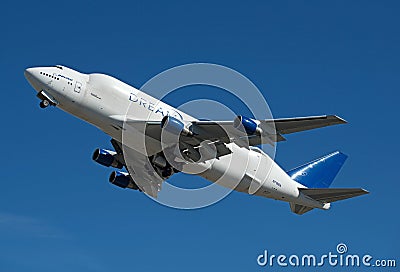Boeing 747 large cargo freighter that brings airplane parts Editorial Stock Photo