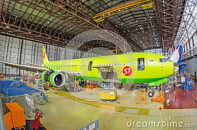 Boeing 767 S7 airlines, airport Tolmachevo, Russia Novosibirsk 12 April 2014 Editorial Stock Photo