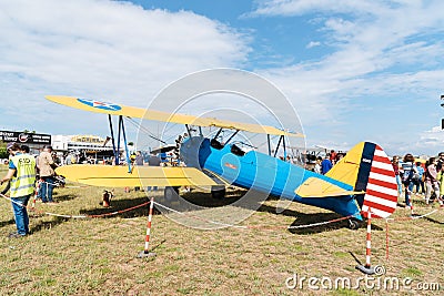 Boeing Stearman Kaydet aircraft during Air Show Editorial Stock Photo