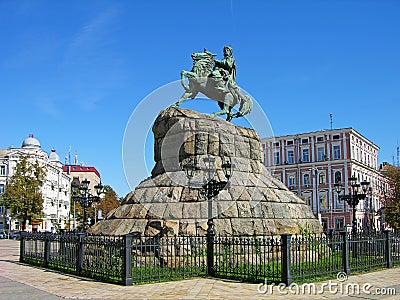 Bogdan Khmelnitsky monument, Kiev, Ukraine Stock Photo