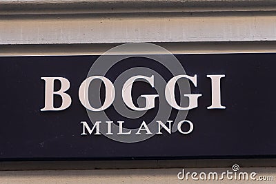 Boggi Milano logo on Boggi Milano`s shop Editorial Stock Photo