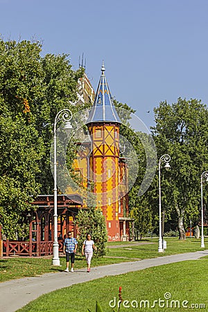 Bogojvar castle on lake Palic Editorial Stock Photo