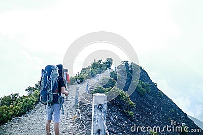 Mount Gede Climber Editorial Stock Photo