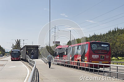 161th station panorama on midday durin bogota no car day event Editorial Stock Photo