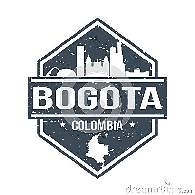 Bogota Colombia Travel Stamp Icon Skyline City Design Tourism Seal Vector. Vector Illustration