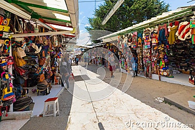 Bogota craft market in Monserrate Editorial Stock Photo