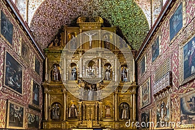 Bogota Santa Clara church golden altar Editorial Stock Photo