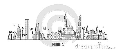 Bogota skyline Distrito Capital Colombia a vector Vector Illustration